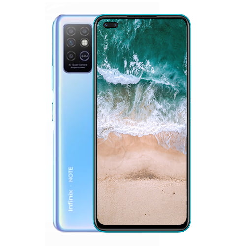 Infinix Note 8 front and blue back image
