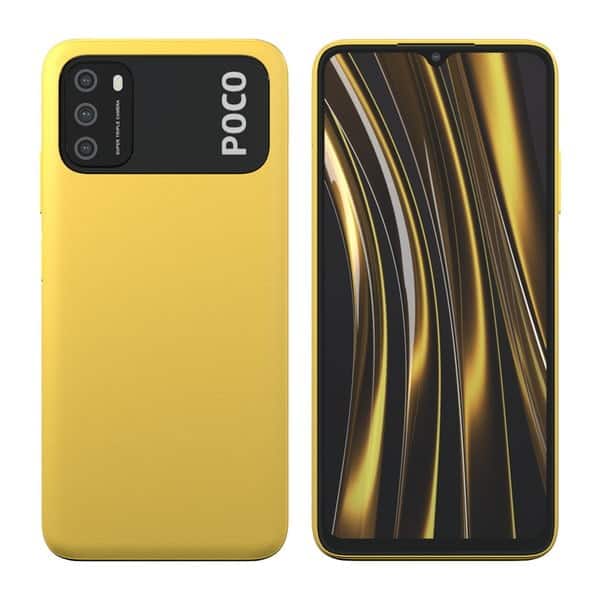Xiaomi Poco M3 Yellow Front and Back Display