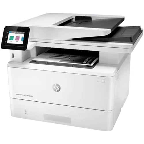 HP LaserJet Pro MFP M428fdw Printer Front and Side Display