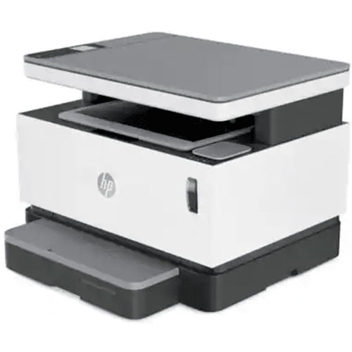HP Neverstop Laser MFP 1200w Printer Front and Side Display