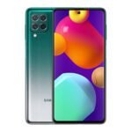 samsung Galaxy M62 front Display green back