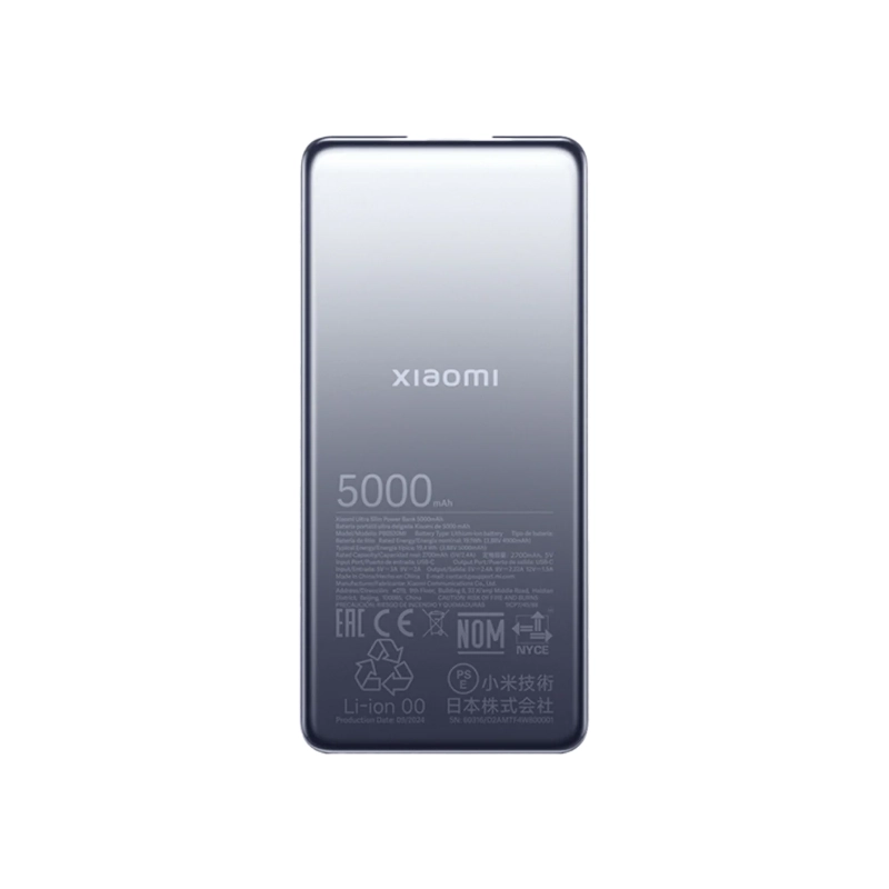 Xiaomi Ultra Slim Power Bank 5000mAh Xiaomi Ultra Slim Power Bank 5000mAh